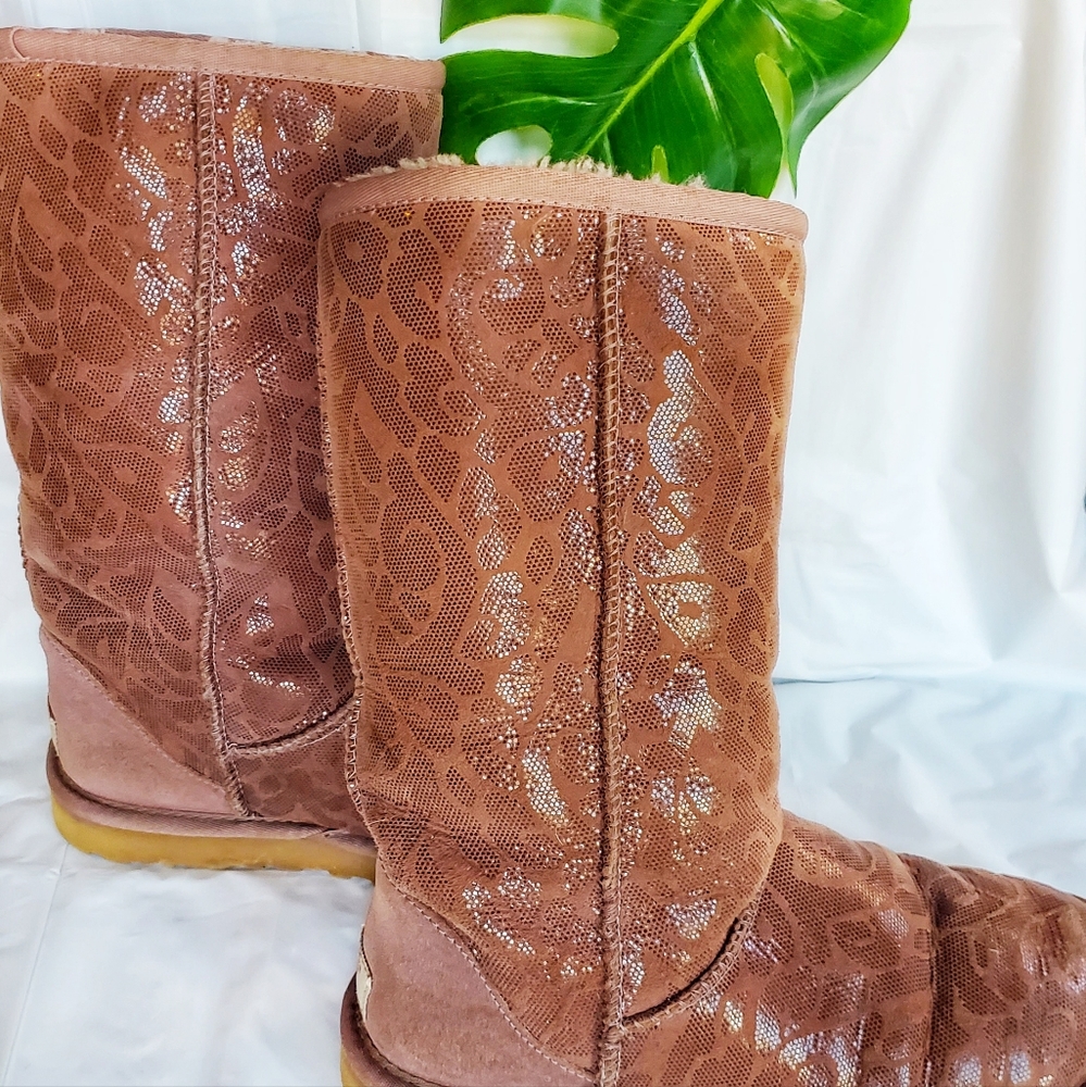 Pink lace style Ugg boots